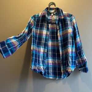 SO Kids Plaid Button Down Shirt - Blue and Purple